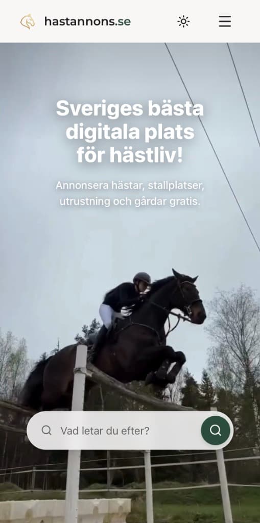 Hästannons.se App Preview Light